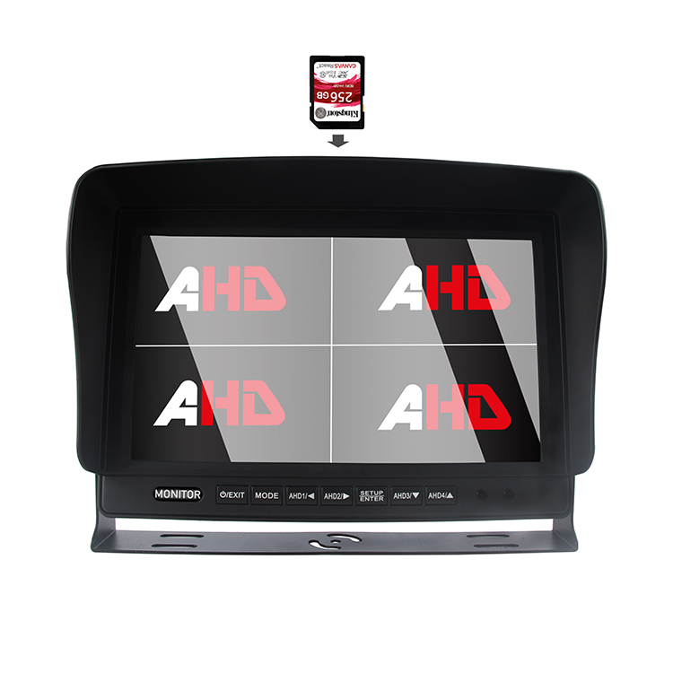 10,1-инчов AHD Quad Split Display SD DVR монитор за превозно средство