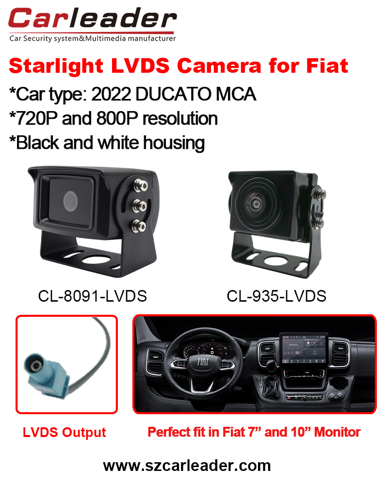 Carleader LVDS камера за задно виждане на автомобила, подходяща за Fiat Ducato