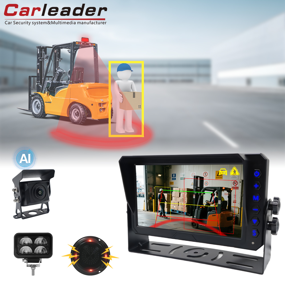 Elevate Forklift работна безопасност със система за наблюдение на AI Carleader AI с U-образна предупредителна светлина за мотокар