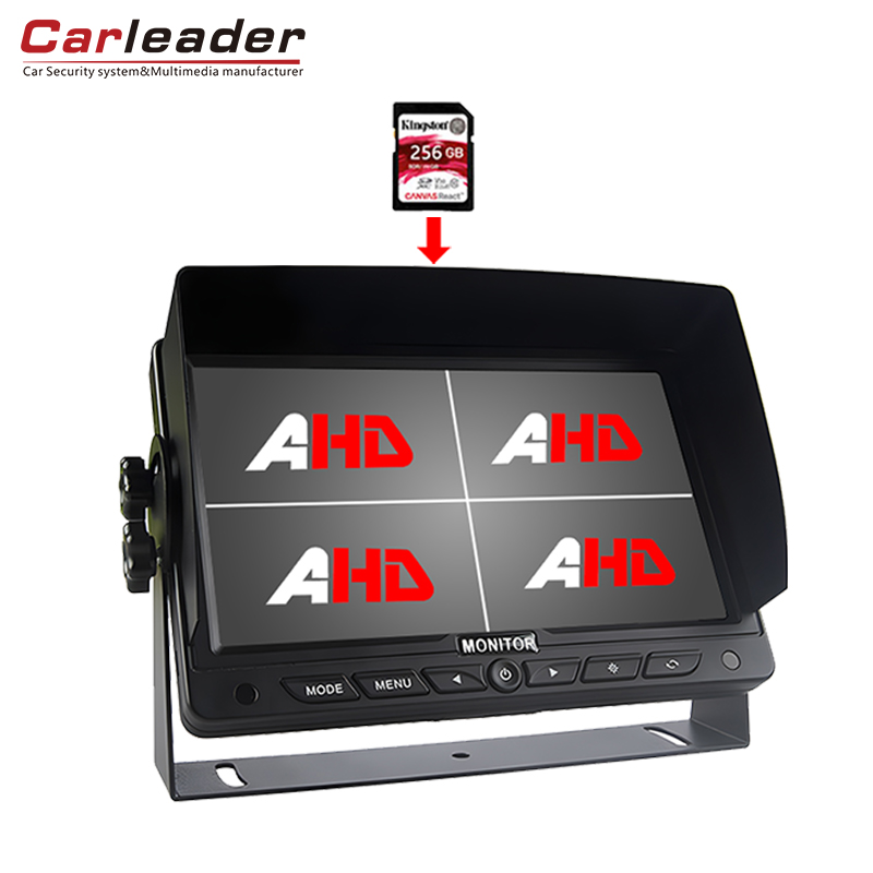 Carleader 7-инчов бордов HD Quad разделен монитор за камион с DVR функция за запис