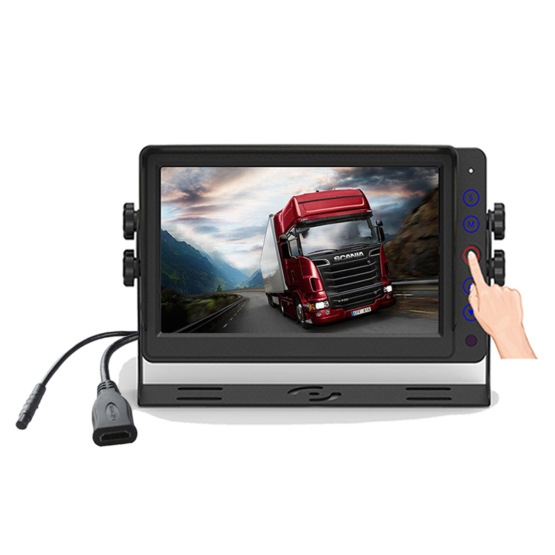 Carleader 7-инчов сензорен бутон HD Монитор за тежкотоварни превозни средства Поддържа CVBS и HD сигнални входове