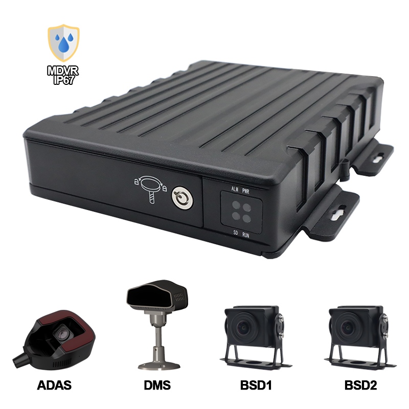 4CH IP67 водоустойчив AI SD мобилен DVR поддръжка ADAS+DMS+BSD